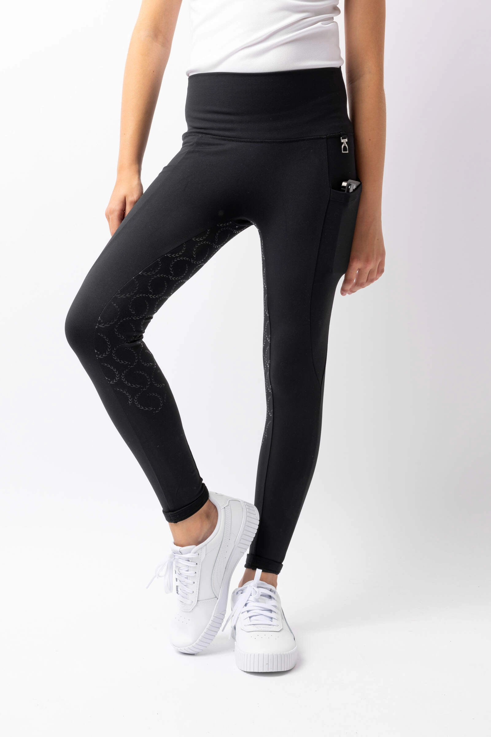 Legginsy dziecięce kompresyjne GILLIAN Horze z kieszeniami  - zdjęcie 4