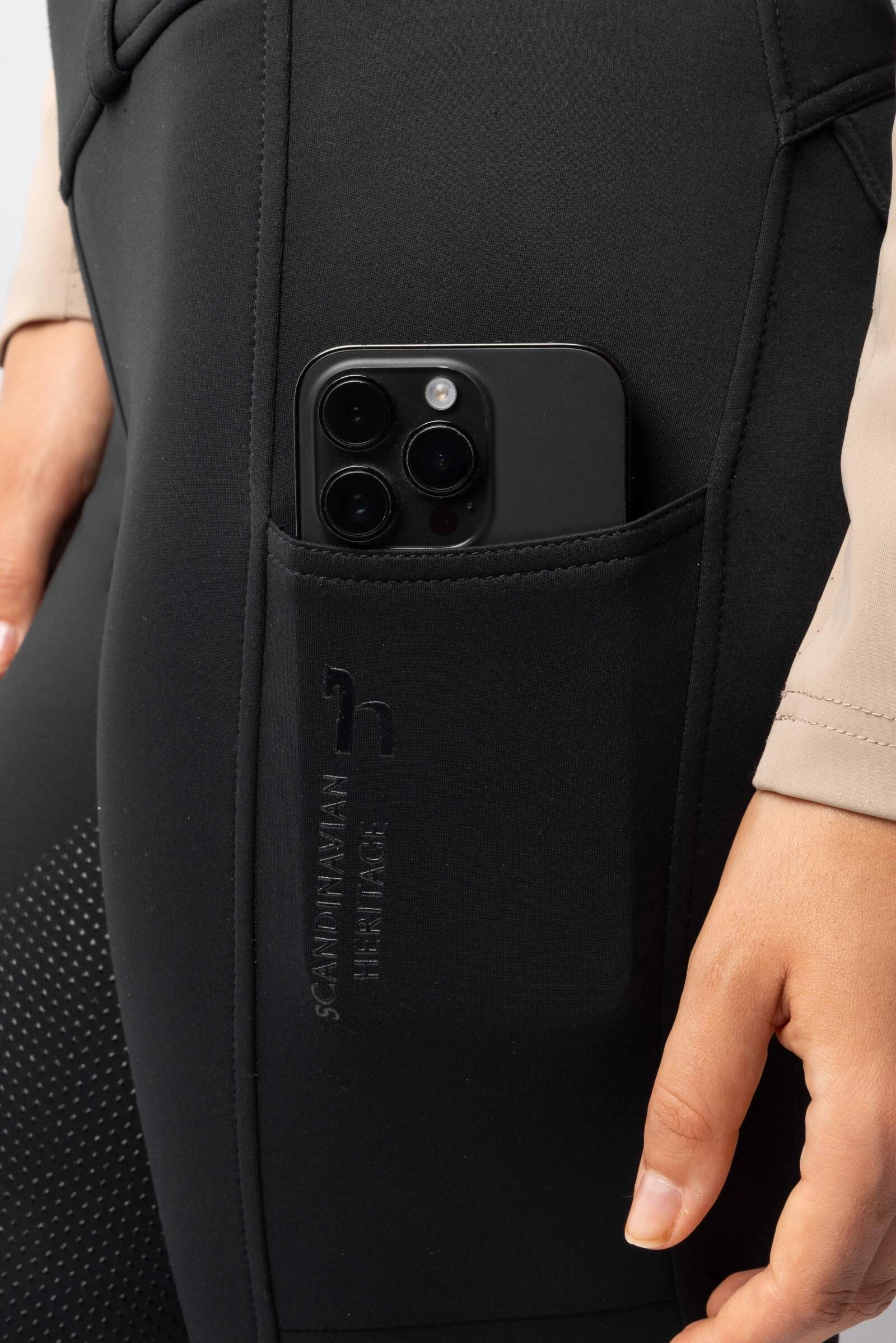 Legginsy zimowe jeździeckie ANYA Horze z kieszenią ciepłe - zdjęcie 7