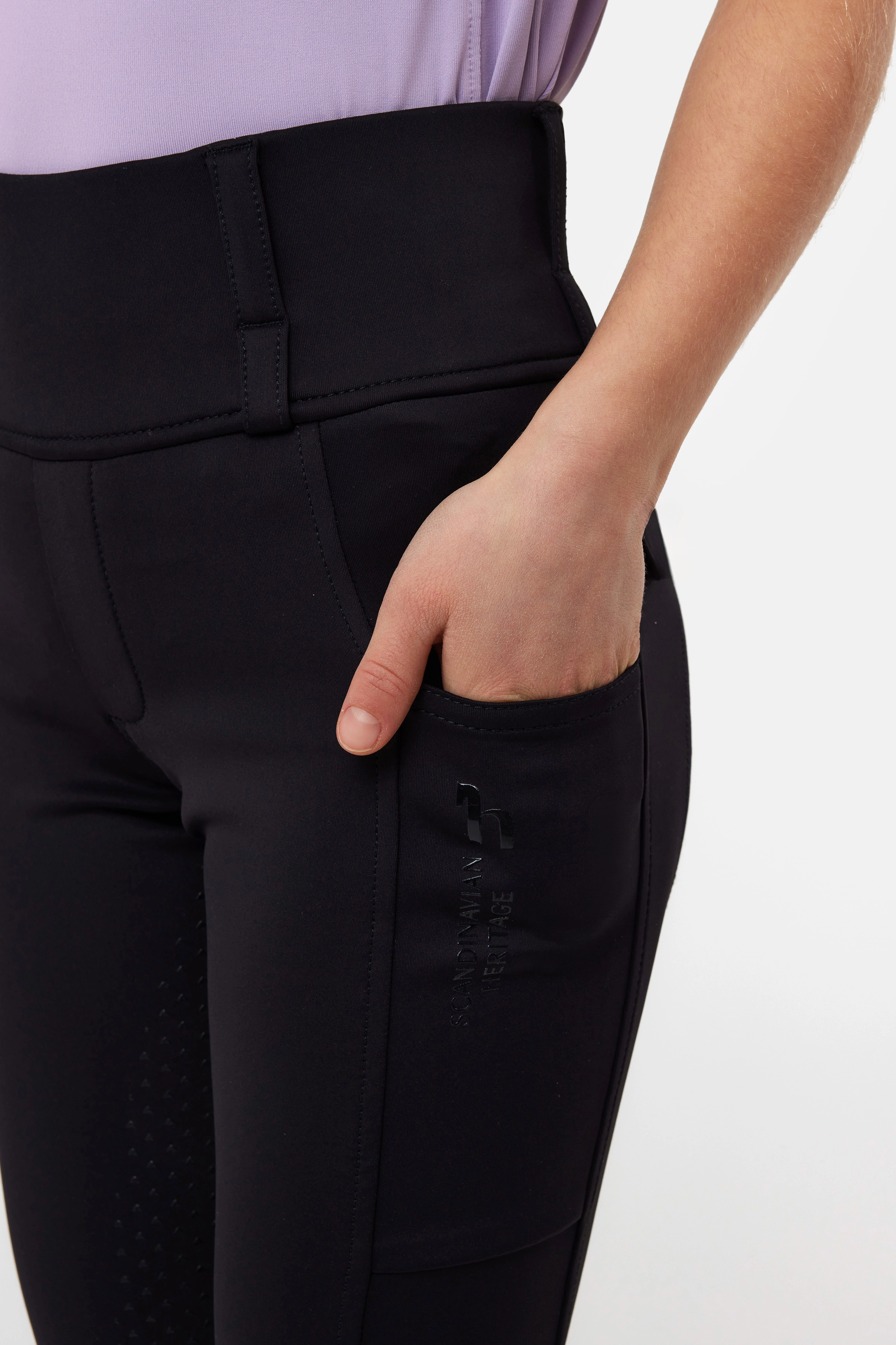 Bryczesy młodzieżowe Young Rider ANYA hybrydowe Horze pełny lej - zdjęcie 5